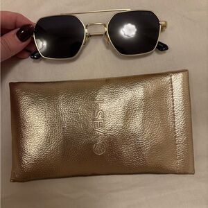 Gold Sunglasses with Black Lenses - I SEA